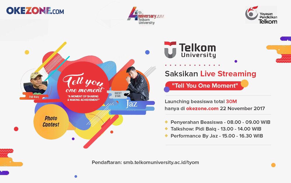 Stay tune di Okezone Goes To Campus: Tell You One Moment, Klik: okz.me/YKG7 #OkezoneGoesToTelkomUniv