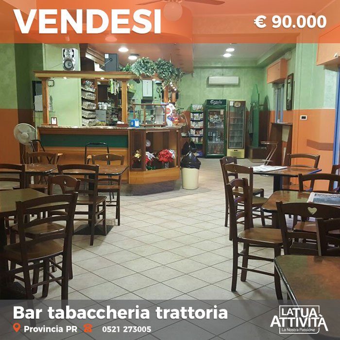 LaTuaAttivita's tweet photo. #bar #tabaccheria e #trattoria in #vendita in provincia di #parma dotato di #arredi #cucina #attrezzata, #avviamento consolidato! #VPR34 https://t.co/UM8gAv5YEL