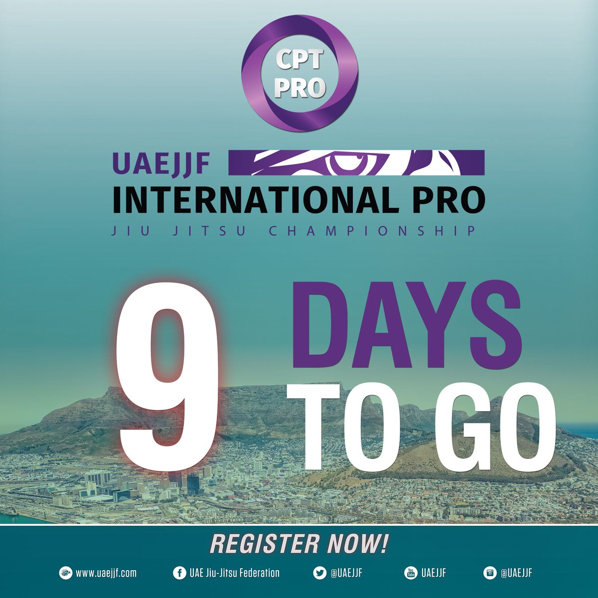 BJJEventsSA's tweet photo. 9 Days to go!
Register now!
https://t.co/IsRJZ5RChr
#uaejjf #intl_pro #ntl_pro #capetown #cptpro #uae #jiujitsu #jiujitsulife https://t.co/vSIyU5kx0h