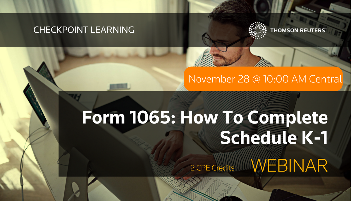 TRTaxAccounting's tweet photo. Join us on 11/28 to learn how to prepare a #Form1065 , Schedule K-1  https://t.co/aglinmOPZm https://t.co/kuhjXuDXYm