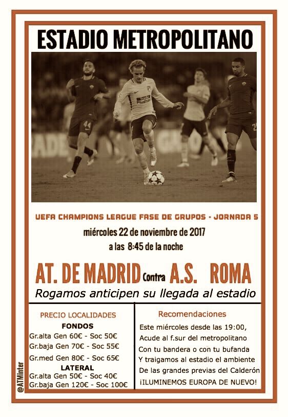 ATMinter's tweet photo. Buen día Madrid y #AtléticosPorElMundo

Hoy no es un día cualquiera. Hoy juega el Atlético de Madrid.
Iluminemos Europa de nuevo, todos juntos, desde el Metropolitano.

#ElQueNoCreaQueNoVenga
#NuncaDejesDeCreer
#LaLigaDeCampeonesEsMiObsesión https://t.co/jG88xNZwUr