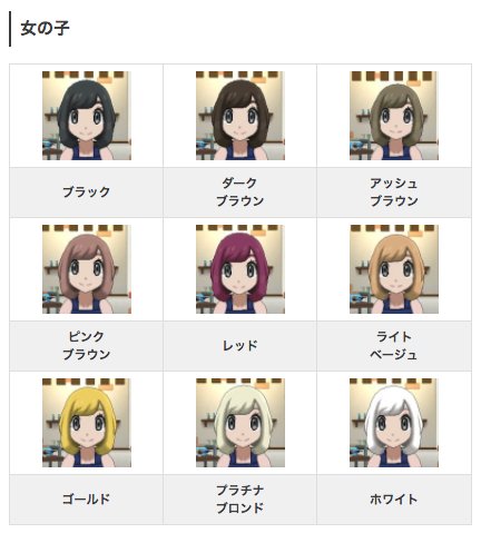 ポケモン剣盾攻略 ゲームウィズさんのツイート 髪型一覧 女の子ver 幅の都合によりブレイズはカット T Co Uqdx2ypwtt ウルトラサンムーン ポケモンusum