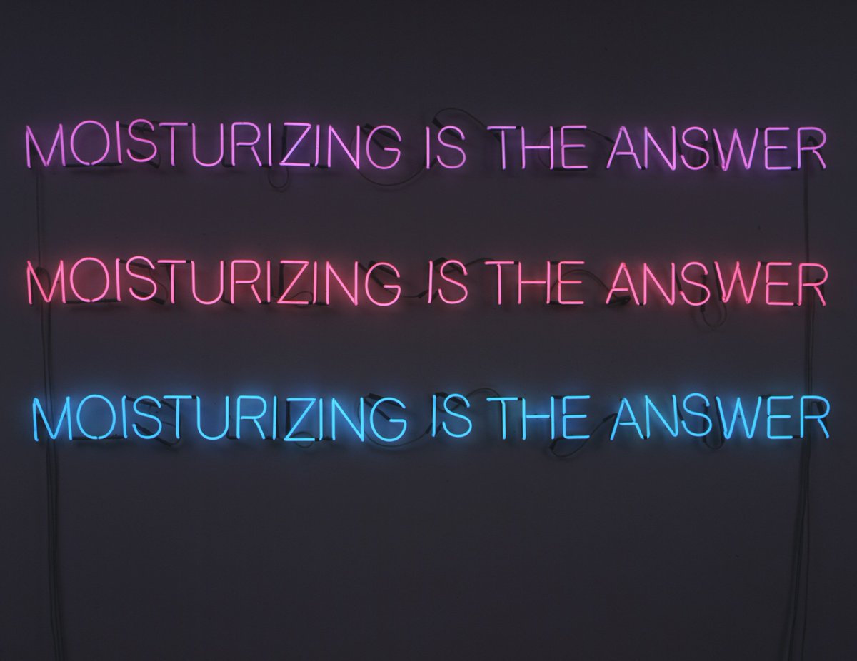 womensart1's tweet photo. Swiss Pop art artist Sylvie Fleury, Moisturizing Is the Answer, 1996 #womensart https://t.co/SuoZwfC5ml