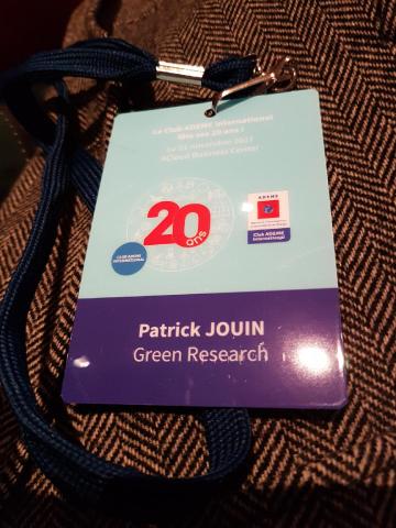 Greenresearch14's tweet photo. M. Patrick JOUIN, Président de @Greenresearch14, était présent à la célébration des 20ans du Club @ademe International, soutien important des #écoinnovations françaises. https://t.co/FeNp3uXmF7
