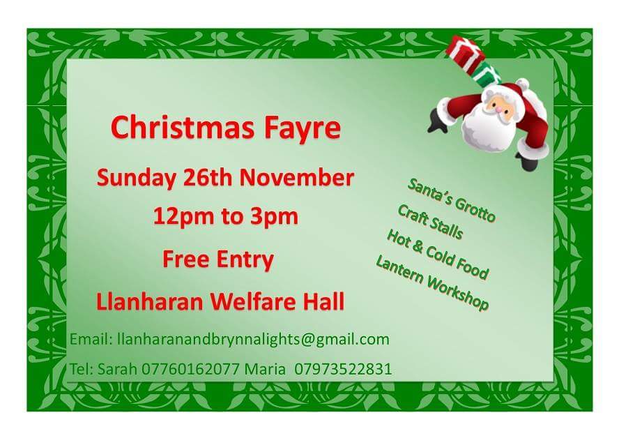 LMBBYLIGHTS's tweet photo. Annual Christmas Fayre Sunday 26th November 12pm Llanharan Welfare Hall Free Entry! Free Lantern workshop #community #fundraising https://t.co/bdNBw11vds
