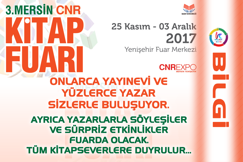 kitapex's tweet photo. KitapEx Duyuru:
CNR Kitap Fuarı 25 Kasım - 3 Aralık tarihlerinde Mersin'de tüm kitapseverlerle buluşuyor... 

@CNRkitap #kitap #fuar #mersin #yayın #yayınevi #yazar #imza #günü #imzagunu #tanıtım #duyuru #haber #kitapsever #mersinkitapfuarı #Türkiye #tasarım #kitapex https://t.co/tIn6pdeXIE
