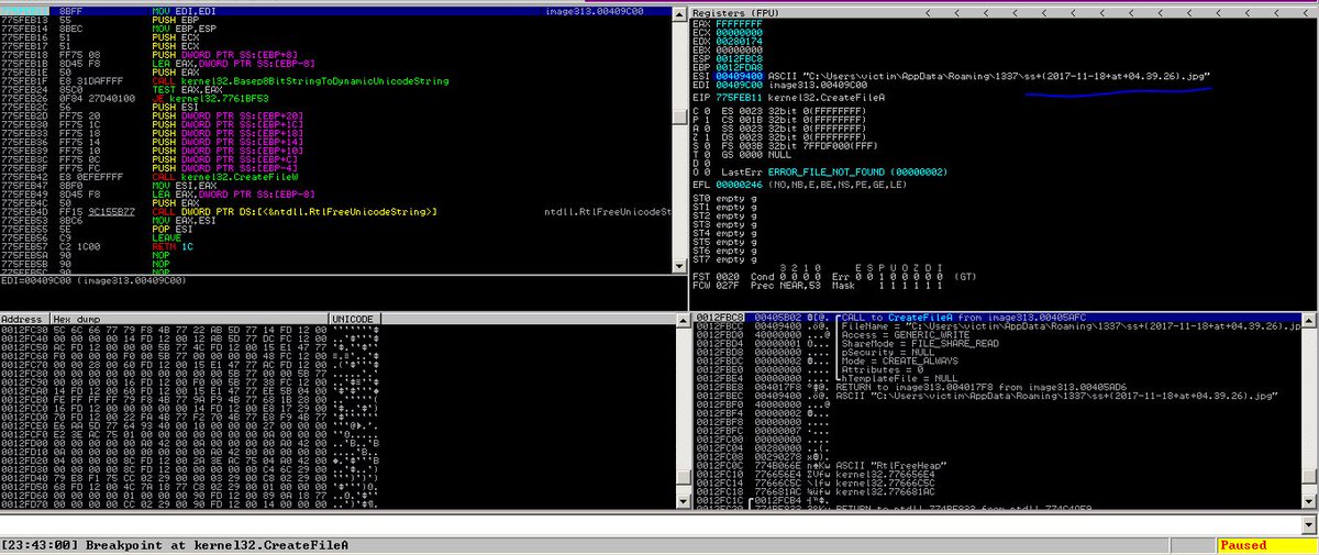 avman1995's tweet photo. #Kuriyama #DDOSTool
raw.githubusercontent[.]com/JPband/gh-ost-master/master/go/image3135611.scr
anti-vm/anti-debug 
unpacks itself to:
C:\Users\victim\AppData\Roaming\1337
contents of folder:
ss+(2017-11-18+at+04.39.26).jpg  
kur.exe=archive and extracts:
https://t.co/ENPYtQTlwj https://t.co/epKMFaBYY9