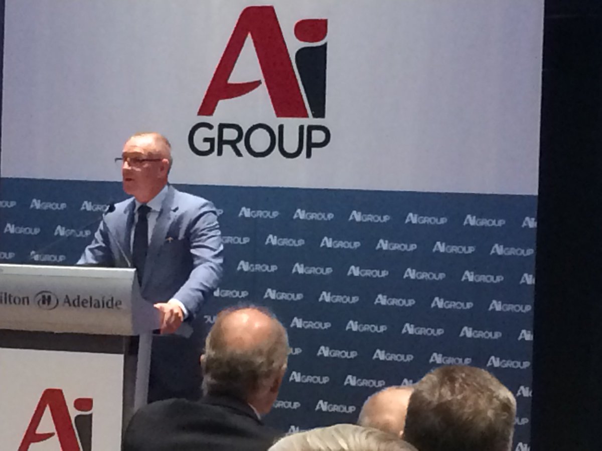 Timpipervic's tweet image. The Premier of SA Jay WEATHERILL speaking at an AiGroup Dinner in Adelaide tonite. Defence contracts vital to SA economy.