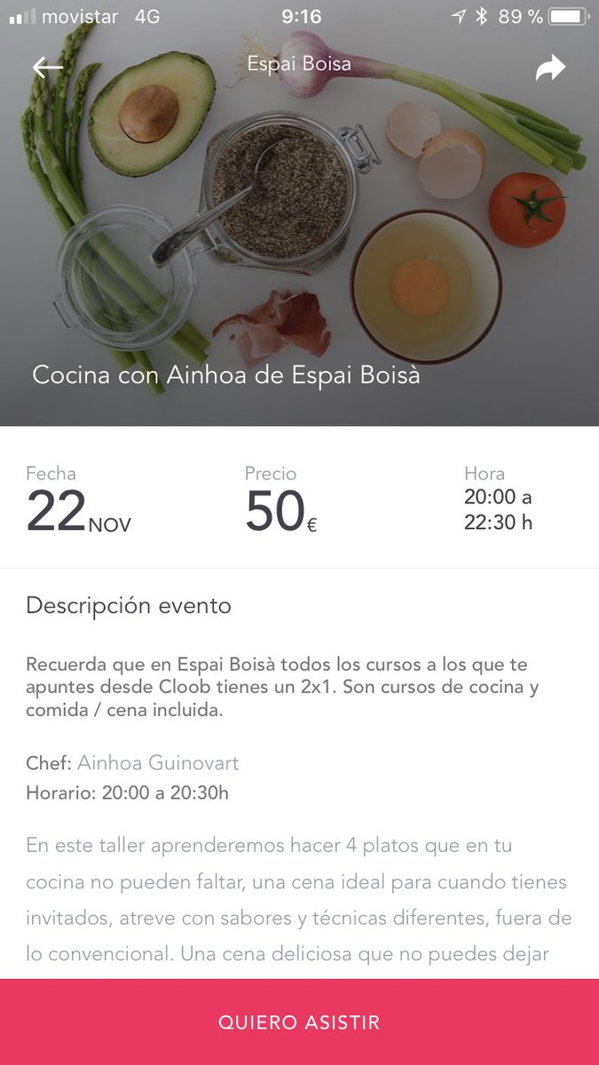 Esta noche 2x1 en cursos de cocina en Espai Boisà por 50€. #planesenbcn #cursodecocina #cenasengrupo #cloobbcn cloob.es