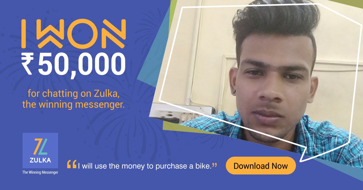 Zulkaapp's tweet photo. Congrats to Vishnu from #Kerala,
#winner who won ₹50,000 on 27th October 2017.
You can be the #next winner :
Download #Zulka the #winningmessenger https://t.co/nTZOCYoAdp