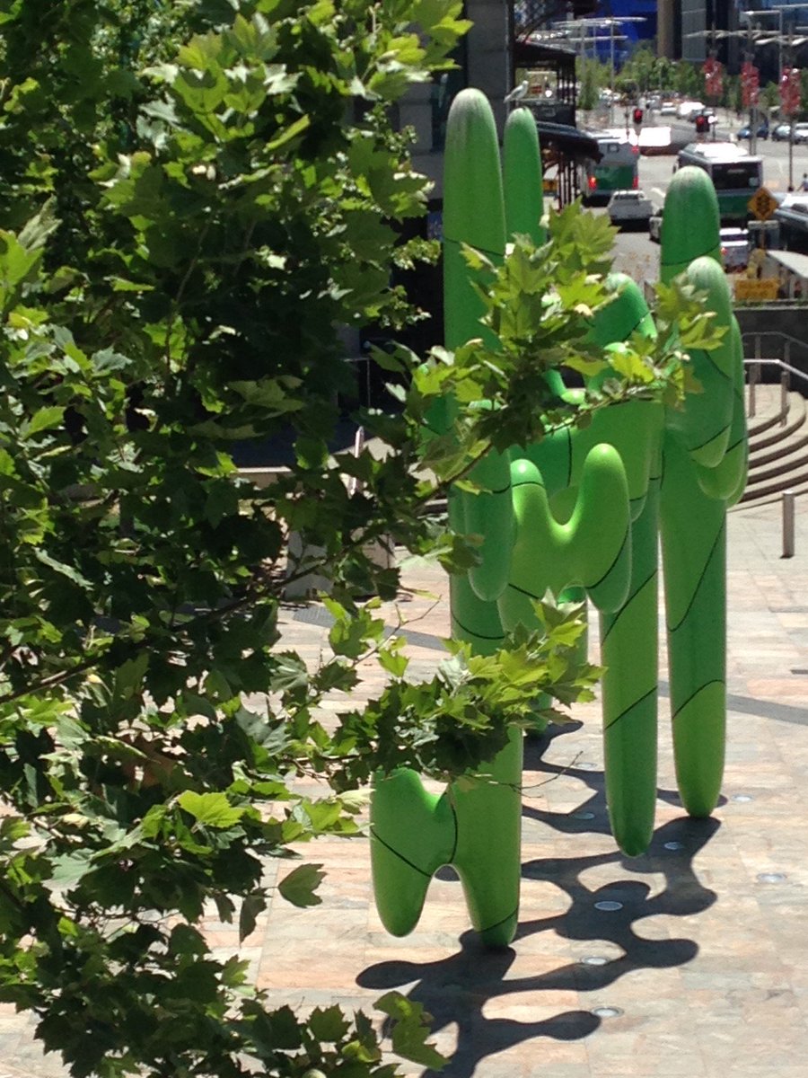 tanyamacnaught's tweet photo. Is it a cactus? Is it some form of spaceship? Whatever you see in this great green sculpture is up to you but one thing is for sure, it's in #Perth #snapperth https://t.co/kO2joOpdts