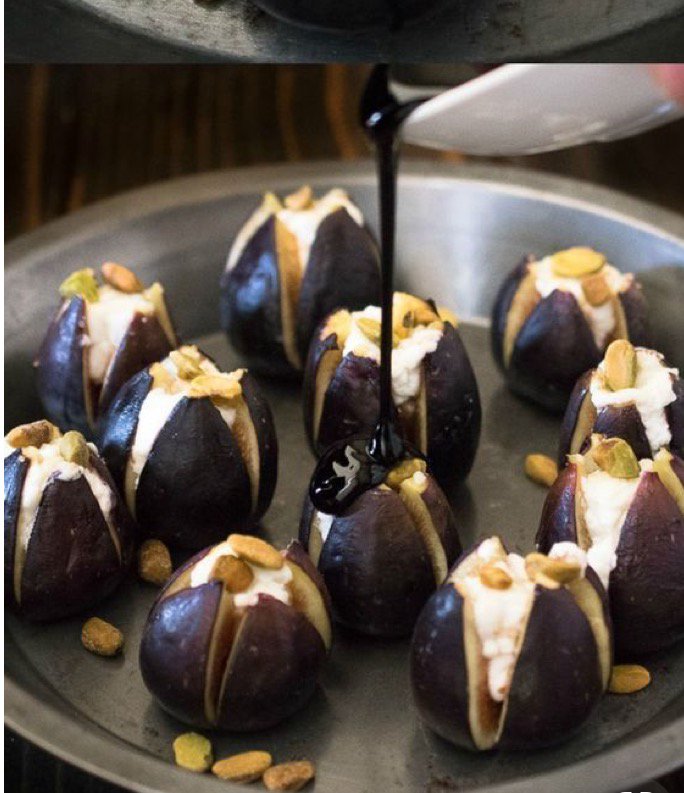 GRECIAN | Warm figs with Goats Cheese, Figs &amp; Pistachios - dripped in a Balsamic Glaze....who’s in?
 📷 Unknown
#eventplanner #appetisers #greek #food #caterinf #yum #events #grecian #party #ineedthese