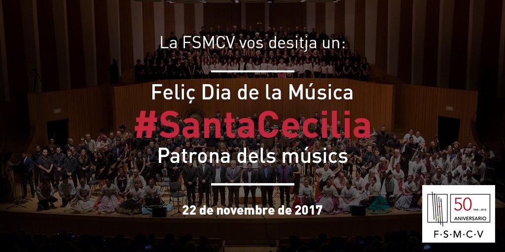 FSMCV's tweet image. 📯 FELIZ #DÍADELAMÚSICA, FELIZ #SANTACECILIA 2017 📯