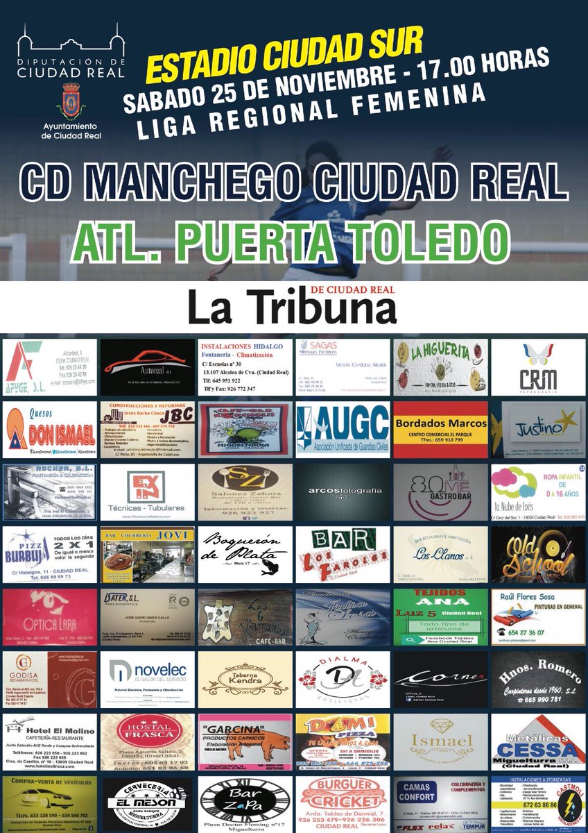 📌 FEMENINO | Nuestro Manchego Féminas recibe el sábado a partir de las 17:00 horas al Atlético Puerta de Toledo 👉 (Estadio Ciudad Sur) #VamosManchego #LigaRegionalFemenina