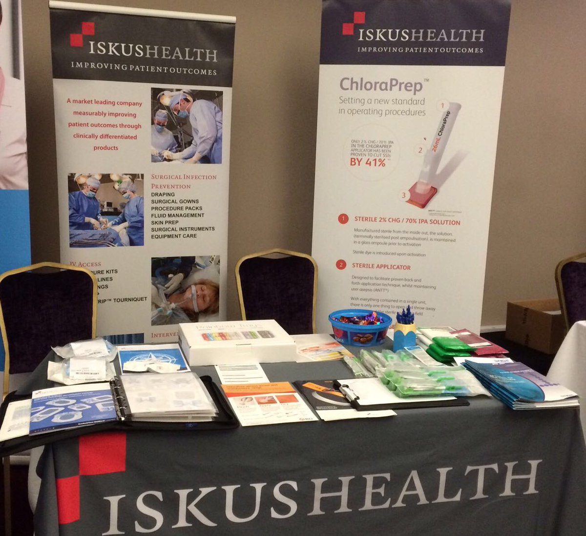 Iskushealth's tweet photo. Exhibiting at #sepsis conference in #Galway today. Come and explore #chloraprep #sorbaviewshield #Rainbowtrays and how we are #Improvingpatientoutcomes https://t.co/7vMqhlhb6D