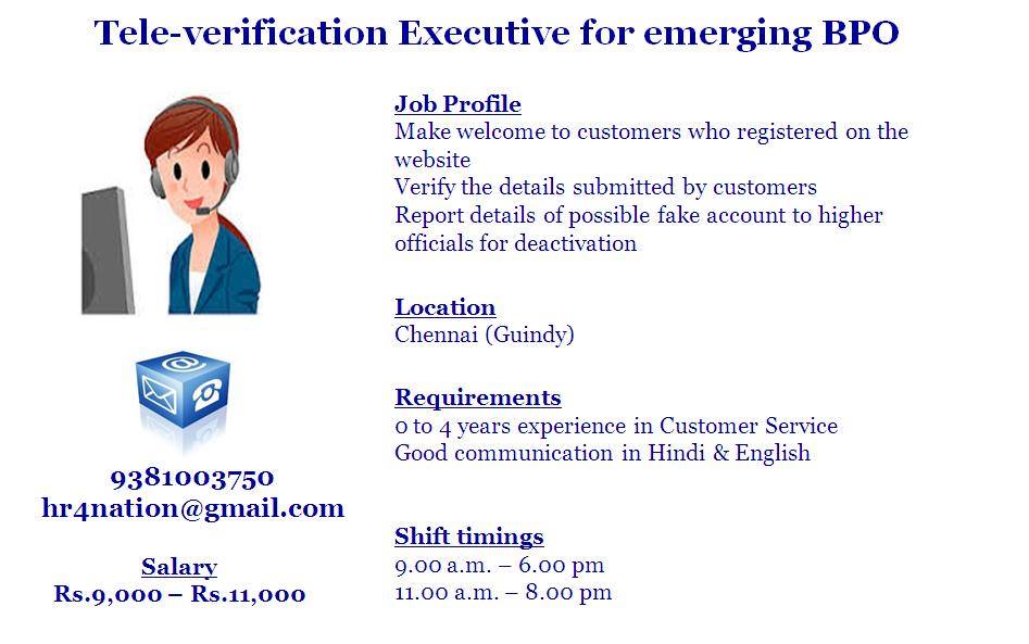 HR4NATION's tweet photo. Need candidates who can speak #English and #Hindi or #Kannada for #BPO in #Chennai . #JobsInChennai #ChennaiJobs #Jobs https://t.co/14Lwz7PFwA