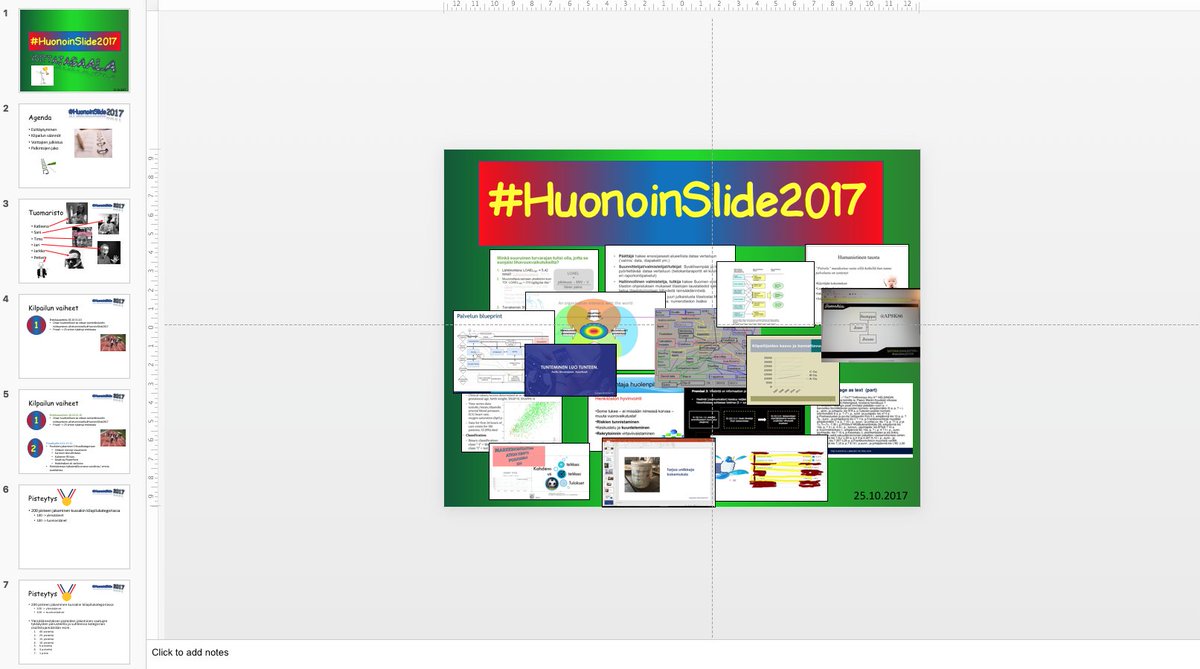 Esitys ✔️ #HuonoinSlide2017 gaalalähetystä varten . Klo 14 livenä -> facebook.com/havainoy/ <a href="/RAiraksinen/">Riikka Airaksinen</a> <a href="/riiajarvenpaa/">Riia Järvenpää</a> <a href="/JiiPeePuro/">Jukka-Pekka Puro</a> <a href="/LocrianGray/">Ola Rinta-Koski 🚜🌻</a> <a href="/MiiaKosonen/">Miia Kosonen</a> <a href="/PetroPoutanen/">Petro Poutanen</a> <a href="/TuulaP/">Tuula</a> <a href="/AnuSalovaara/">Anu Salovaara</a> <a href="/outiihanainen/">Outi Ihanainen-Rokio</a> <a href="/SeediOy/">Seedi</a> <a href="/Perttuah/">Perttu Ahvenainen</a> <a href="/_haba/">Harri Mikkanen</a> @jsivonen @APSK86 <a href="/karjula/">Johannes Karjula</a> @jotauriainen