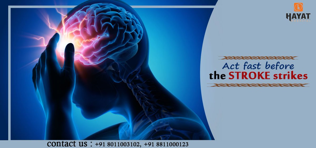 Hayathospital's tweet photo. #Strokes stop the supply of blood to a part of the #brain. The part of the body #controlled by brain does not function. Healthy lifestyle and #awareness about the ailment can help #prevent it. https://t.co/7HfaJ0AljZ