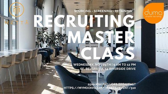 DumaWorks's tweet photo. Ready for the most comprehensive hiring master class on Nov 29th? Duma Works is partnering up with @wearemettanbo to dive deep into sourcing, screening, and retention. Class size is limited, RSVP here: https://t.co/aJhhzcYIhi •
•
#startups #startupl… https://t.co/0ytAJeQL4i https://t.co/4bVrVwv9HA