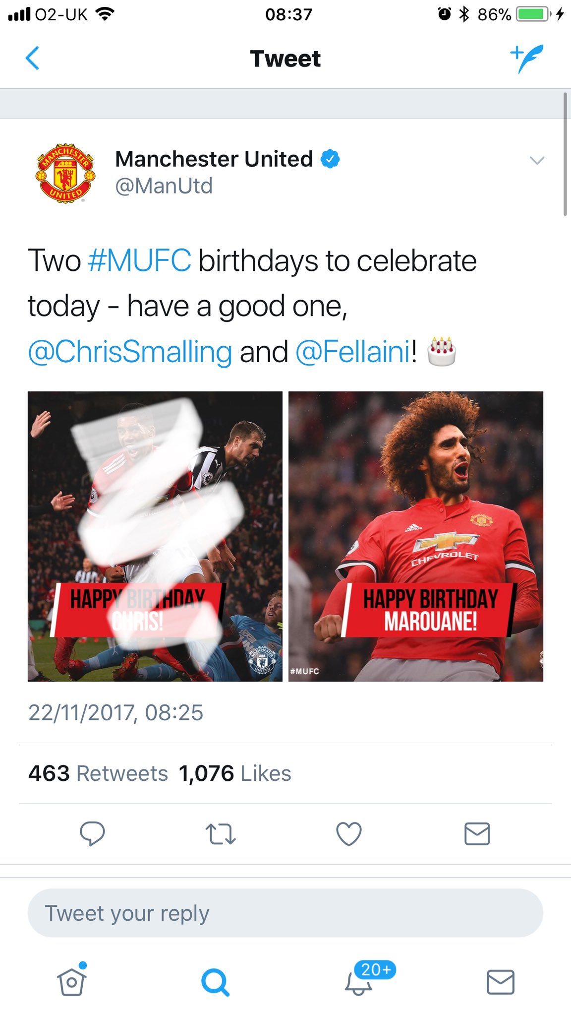 One birthday to celebrate today. Happy Birthday, Marouane Fellaini Fellaintree         