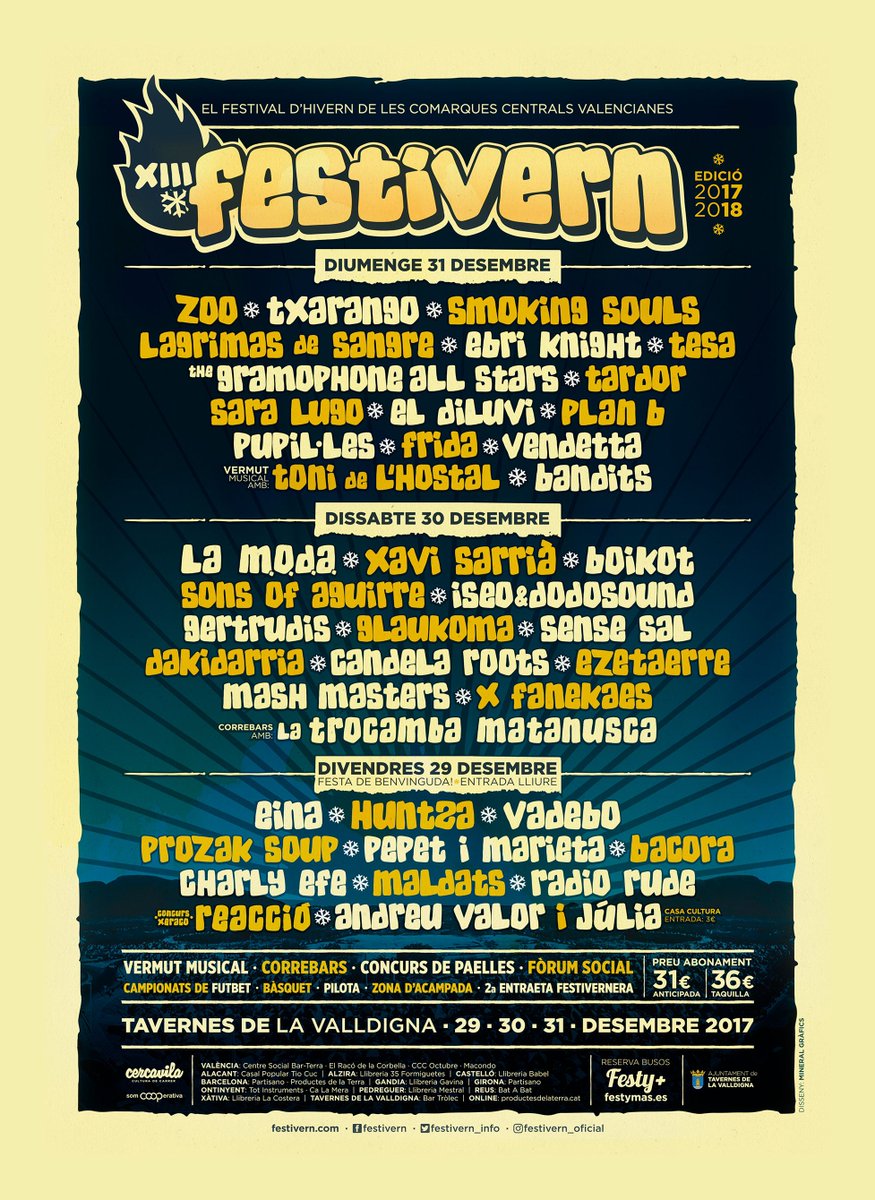 Las entradas para el concierto de Valencia se han agotado (gracias!) pero a finales de diciembre volvemos otra vez por la zona, para tocar en el festival <a href="/Festivern_info/">Festivern</a> // festivern.com
