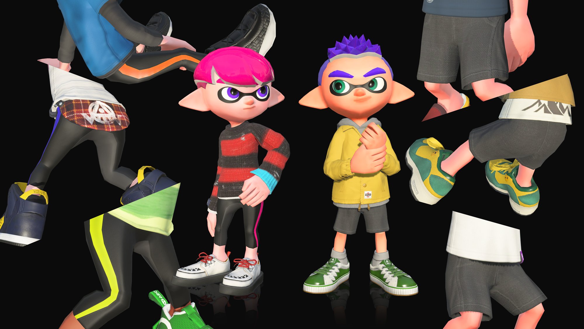 Splatoon スプラトゥーン オシャレは足元から そんなイカたちに朗報だ 11月24日のアップデートで ヘアスタイルに加えてボトムスが ガールとボーイそれぞれ2種類づつ追加される ショートパンツやスキニーなレギンスなど 新たなスタイルが楽しめる