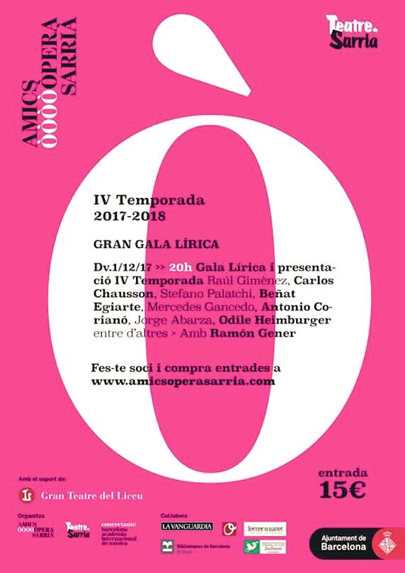 egiartenor's tweet photo. Feliz día de la #música en la #onomástica de su #patrona #SantaCecilia Aquí próxima actuación de @egiartenor 1/12/17 a las 20:00 en @Centredesarria para #Gala #inaugural IV #temporada de @AOSarria ¡Nos vemos en @Bcn_SSTG! https://t.co/K5wAkirjz4