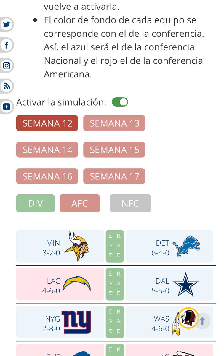 Os presentamos nuestro SIMULADOR o calculadora de Playoffs. Para usarlo: entra en nuestra clasificación spanishbowl.com/clasificacion-… dale a Activar la simulación (imagen) y selecciona el resultado de cada partido.