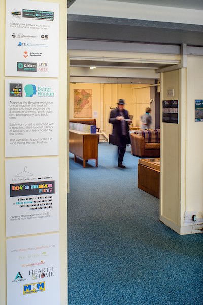 ingepanneels's tweet photo. Contemporary artworks shown alongside #maps from @natlibscotmaps currently on show at Venue 50, Island Street #Galashiels as part of #MappingTheBorders exhibition, @BeingHumanFest - finishes this Saturday at 6pm! All images by @KPGPhotographer https://t.co/cFfQVK08zD