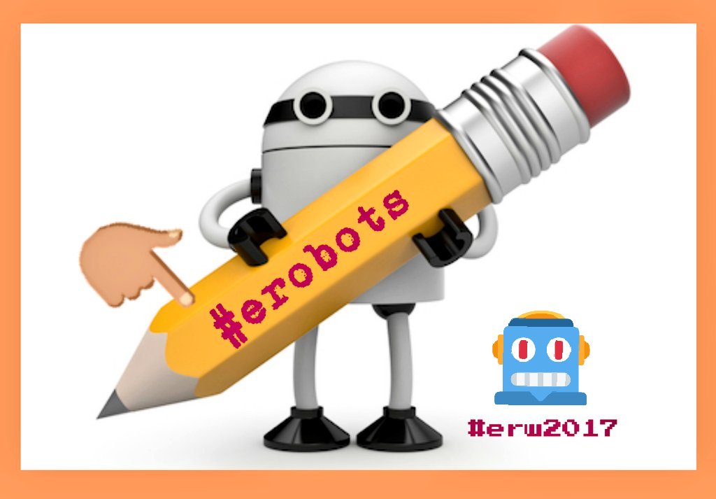 inmitacs's tweet photo. #erobots ¿Te apuntas? Hoy vamos a escribir mini relatos de robots: Una iniciativa para #ERW2017 y un divertimento tuitero q favorece tu #creatividad
¡Al lío!📝 https://t.co/YTUEwDqqaF