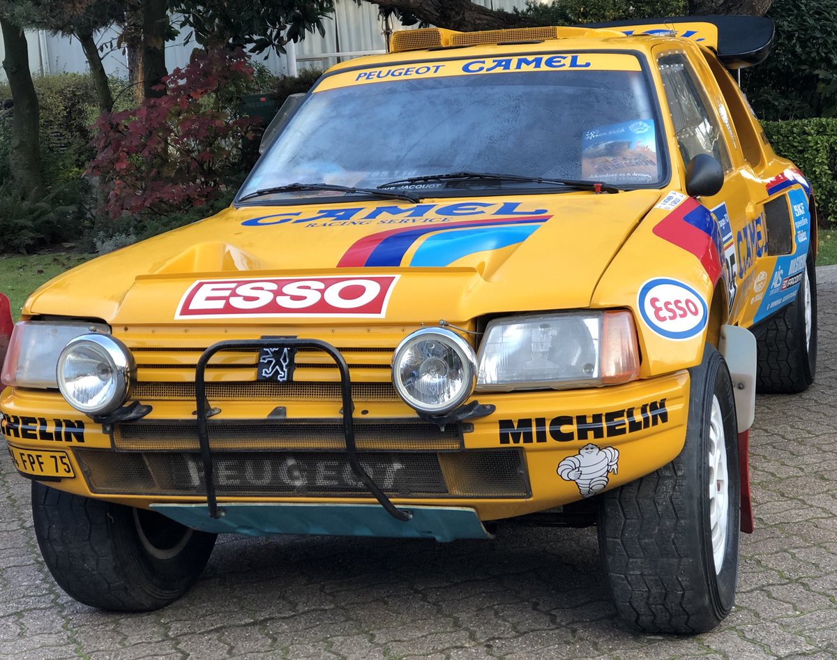 peugeotsport's tweet photo. Wanted in Paris! At the press conference of the 2018 @dakar, announcing the 40th edition route: the @Peugeot #205T16GrandRaid that won the race back in 1987. #WeLoveDust https://t.co/FU37QXGtOR