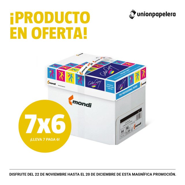 Union_Papelera's tweet photo. ¡Unión Papelera lanza hoy la promoción 7x6 de color copy! Compre seis cajas de COLOR COPY y le regalamos una totalmente GRATUITA.
¡Más información en este link : https://t.co/Qc0czcAsnj
#papel #colorcopy #oferta #Noviembre https://t.co/UlUMl8iFAG