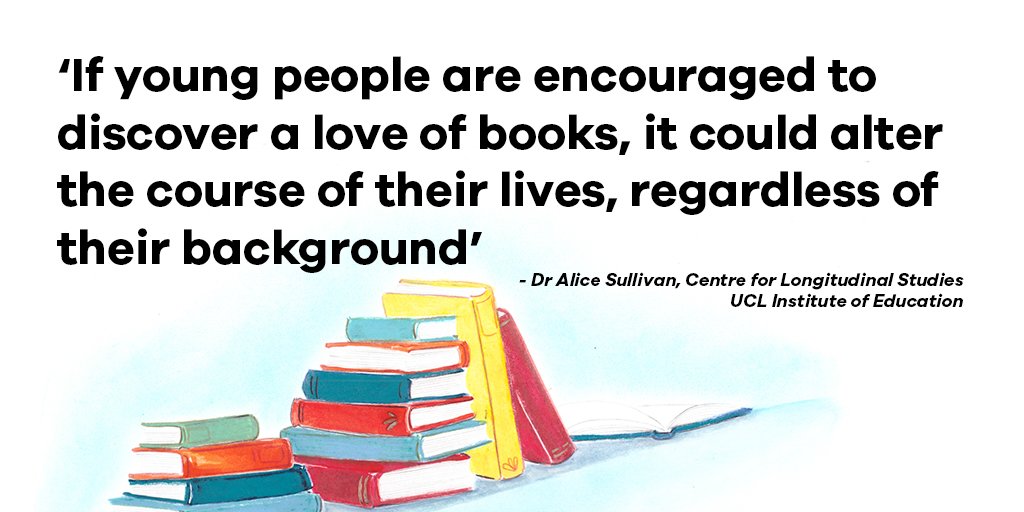 Booktrust's tweet photo. Fascinating research from @IOE_London today - teenagers who read for pleasure every day knew 26% more words than those who didn't, and teens from book-loving homes knew 42% more words than those who grew up with few books. That's why giving EVERY child access to books is vital! https://t.co/06Wg6souSJ
