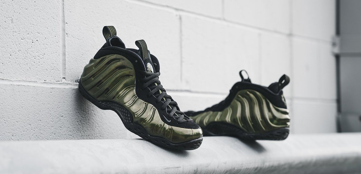 legion green foamposite on feet