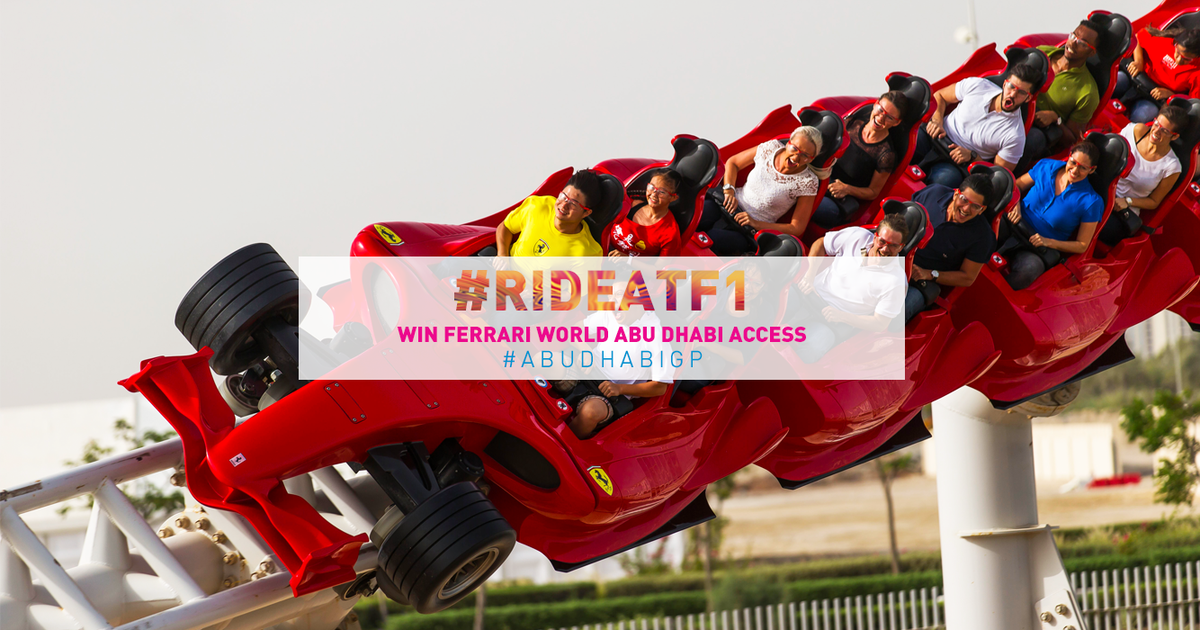 ymcofficial's tweet photo. Craving for a thrilling ride at @FerrariWorldAD? Retweet for a chance to win a #RideAtF1 🎢 at #AbuDhabiGP. https://t.co/mPz4ufrjVh