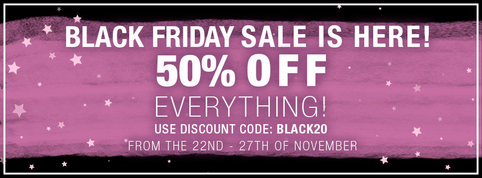 United_Beauty's tweet photo. United Beauty's Black Friday sale is now on, use the code 'BLACK20' for 50% OFF EVERYTHING online! Running from the 22nd - 27th of November, don't miss this great deal! https://t.co/ug3JfFZTlH https://t.co/XEZQhJZlqy
