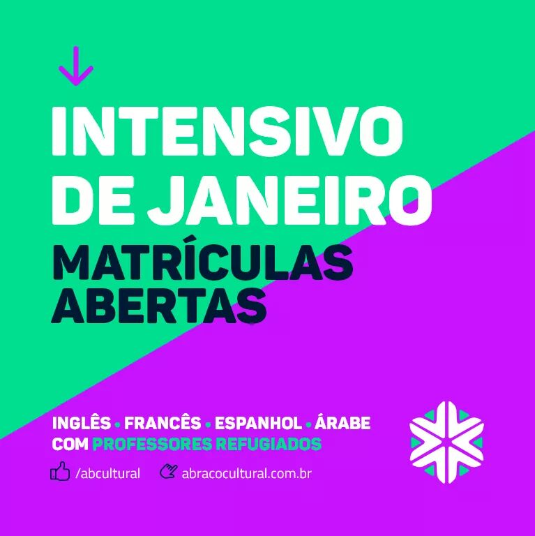 Hey pessoal, as matrículas para o Intensivo de férias no Abraço SP e no Abraço RJ já estão abertas! Não perca a oportunidade de estudar inglês, espanhol, francês e árabe com muita cultura e conversação. Matricule-se já: bit.ly/IntensivoJanei…