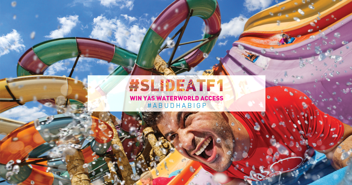 ymcofficial's tweet photo. Fancy a slide at @YasWaterWorld? Retweet for a chance to win a #SlideAtF1 at #AbuDhabiGP. https://t.co/XzDxTlV4a4