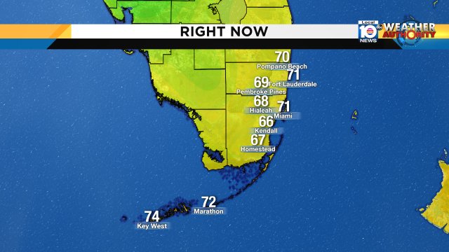 It is a nice mild start here is SFLO. Watch local10 for your full forecast. https://t.co/6e58j9bzZ1