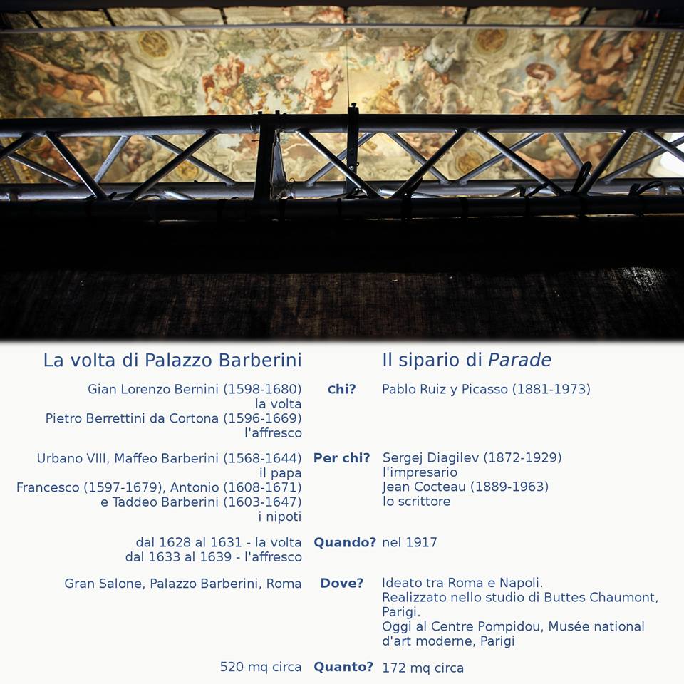 BarberiniCorsin's tweet photo. Sai che l’altezza del sipario di Parade è equivalente a quella di un palazzo di 3 piani? E che se volessimo stampare un facsimile in scala 1:1 dell’affresco e del sipario, servirebbero circa 11000 fogli di carta formato A4? :-)
#picassoparade #palazzobarberini https://t.co/jX1gNaZxAd