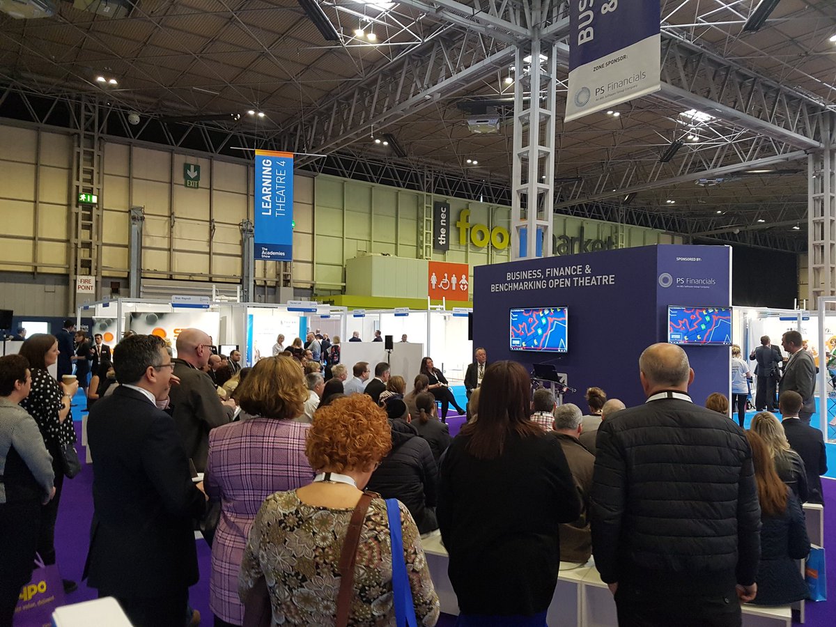 katboast's tweet photo. First session in the @PSFinancials theatre is standing room only! Start as we mean to go on! #AcademiesBIR17 https://t.co/zcxPm8X7Mv