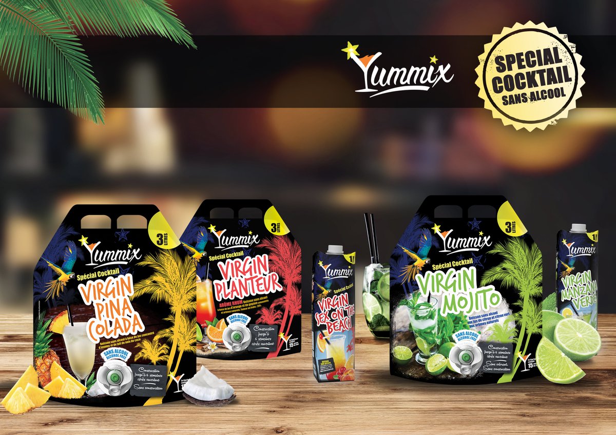 cordier_wines's tweet photo. Les virgin #cocktails #Yummix #Mojito #Pinacolada et #Planteur envahissent les rayons @Gammvert #sansalcool #sansconservateur #baginnov @info_innovo https://t.co/3cEzyqQEPe