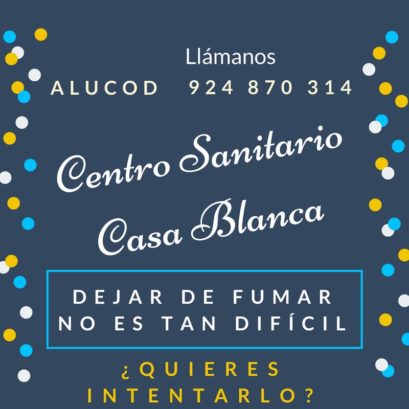 alucod's tweet photo. En Casa Blanca te ayudamos a dejar de fumar #Alucod https://t.co/I7Miz7PqTJ