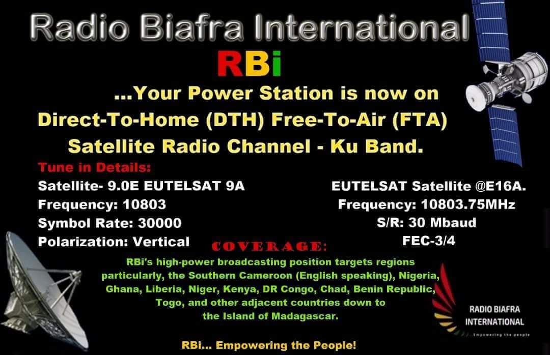 BiafraInt's tweet photo. THE DOS-LED IPOB IS HAPPY TO ANNOUNCE THAT WE ARE NOW ON FM IN ABIA STATE.

YOU CAN NOW TUNE TO  OYI 105.3 FM TO LISTEN

PLEASE INFORM ALL, ESPECIALLY OUR PEOPLE IN ABIA STATE

  *Oyi 105.3 FM* 
 *Your power station* https://t.co/xqvXgAyn2O