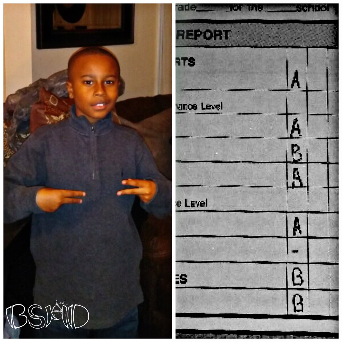 __BMD's tweet photo. ✌🏾✌🏾PEACE PRINCE JEFF LEW JR🤴🏾💯 GREAT JOB on your grades lil homie!!💪🏾✊🏾💯🙏🏾 the BMD Triple Threat: Take care of Yourself, Your Academics & Your Crafts. SALUTE #BMDPrinceJeffLewisJr #PYG #BSMDReportCardContest #EducationIsPower #1stMarkingPeriod #ENTERED https://t.co/NLEKZVeath