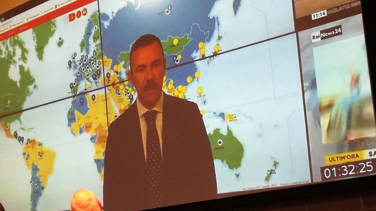 BizTravelForum1's tweet photo. In collegamento con #ArmandoDelCore nella #securitycontrolroom di @EnelGroupIT con tutti i dati in tempo reale su 1200 colleghi in viaggio #Mobility #BTF2017 https://t.co/rKkdwF5VsI