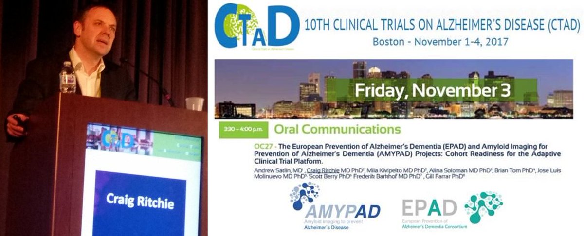 AlzheimerEurope's tweet photo. @IMI_EPAD presented its first data analysis at the #ctad17 conference. Read more about it here: https://t.co/SeeZpy95Hg https://t.co/gMQMFtKOhZ