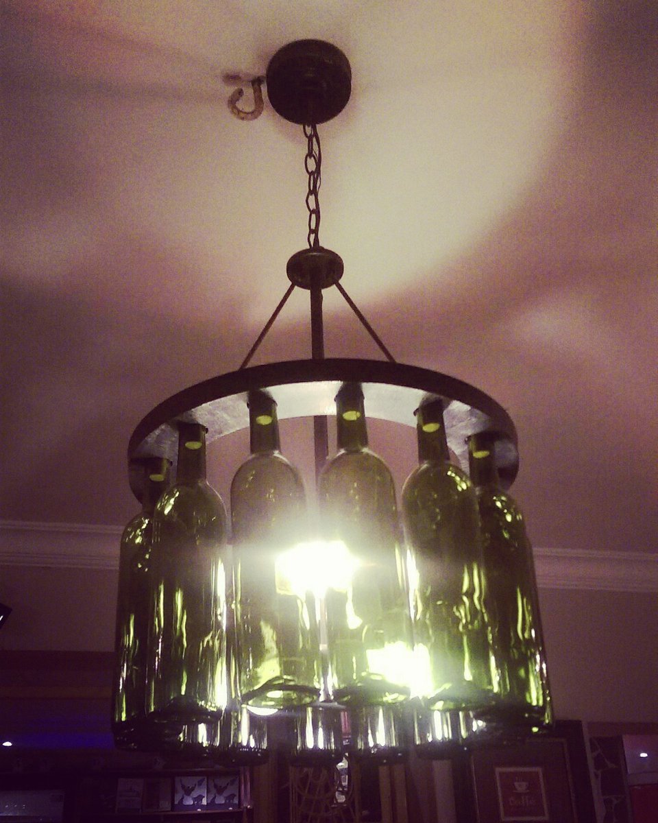 The_Upcycle_Arc's tweet photo. Found this beauty in a restaurant. A chandelier made from glass bottles.
Glass bottles are non biodegradable and their recycling process can be quite energy consuming
#Rethinking
#IdeasThatInspire
.
#TUPA
#TheUpcycleArchitect 
#upcycle  #recycle #reuse #reduce #zero #waste #wood https://t.co/XIKha744aD