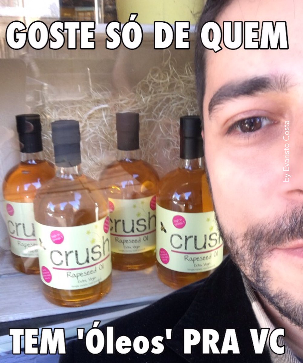 evaristocosta's tweet photo. 'Óleo' q eu achei 😂🤣😂 #crush #oil #extravirgem https://t.co/MjaqaSLmKz
