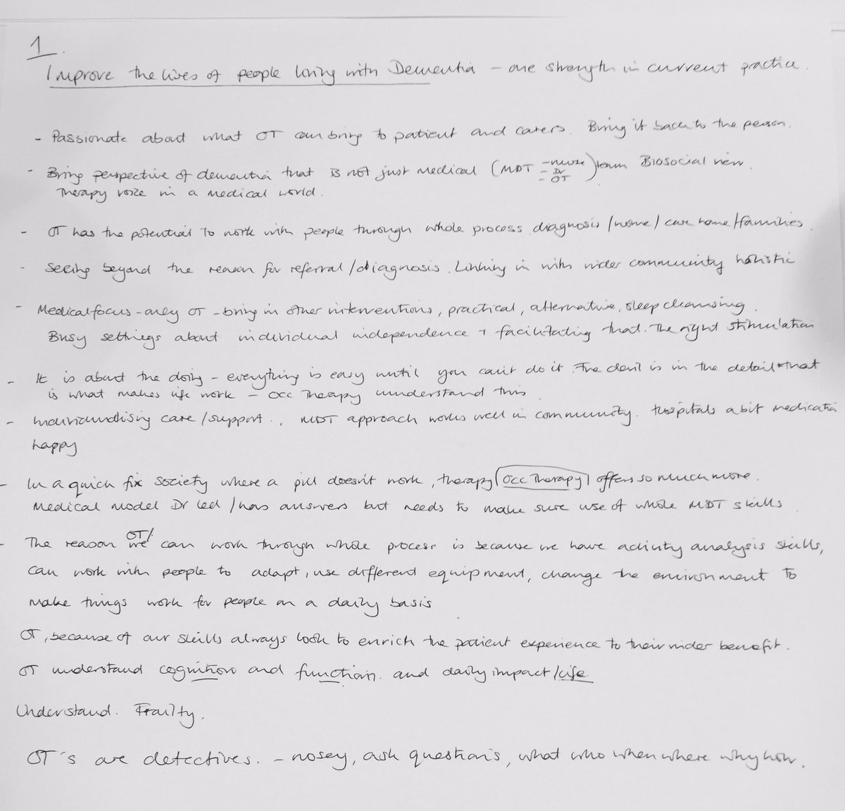 noakleyOT's tweet image. Strengths of occupational therapists working with people with dementia #valueOT @theRCOT #networkingday